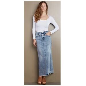 NWT Wash Lab Denim The Lowdown Selma Maxi Skirt Size 27